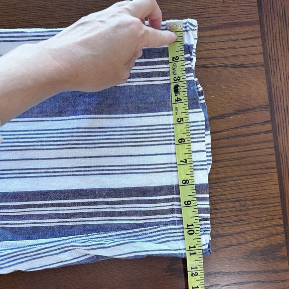 Beach Lunch Lounge Women's Medium Striped Linen Blend Wide Leg Cropped Pants - Picture 10 of 10